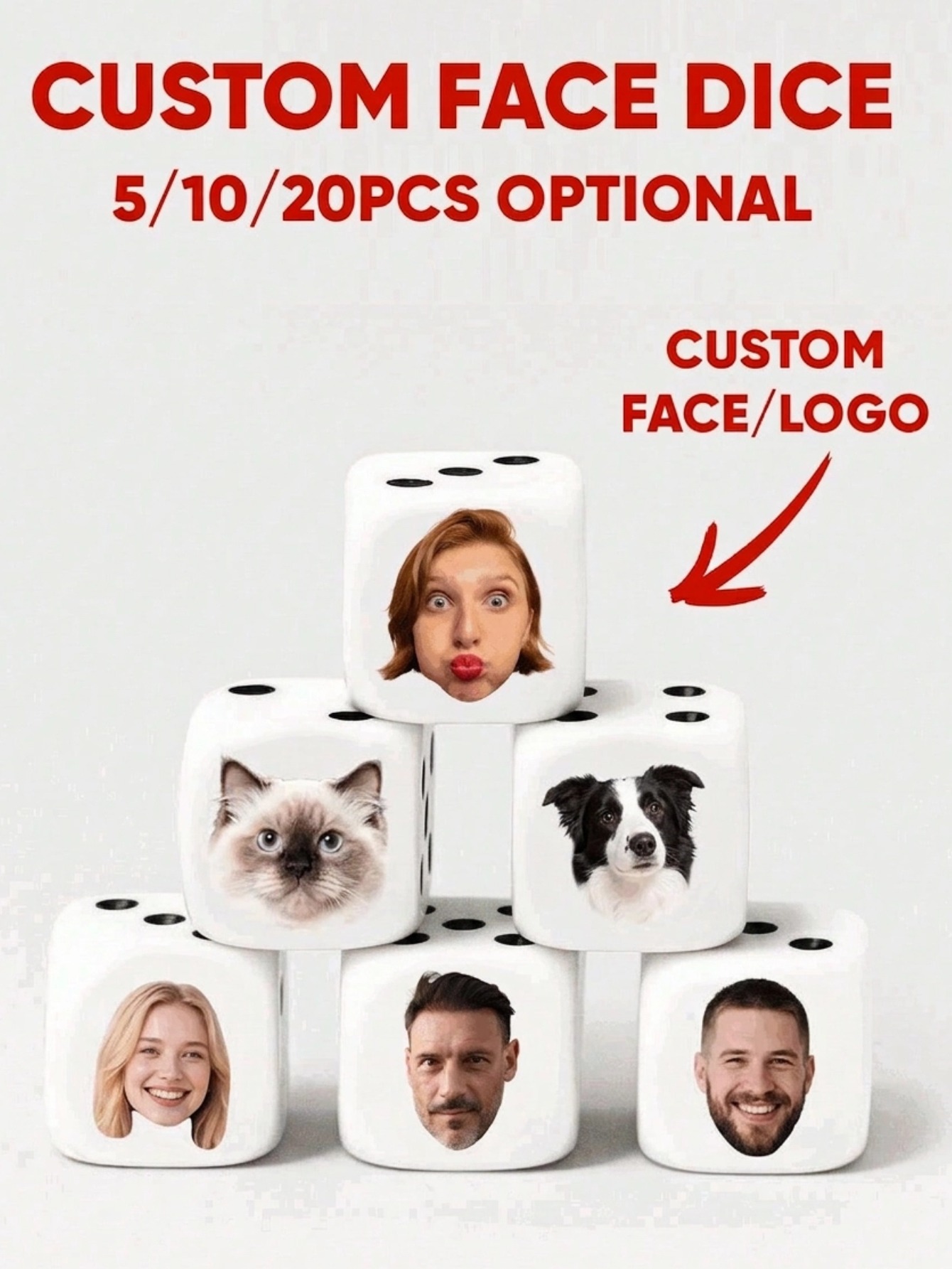 Party Games For Christmas - Kostki z własnym zdjęciem, personalizowane kostki
