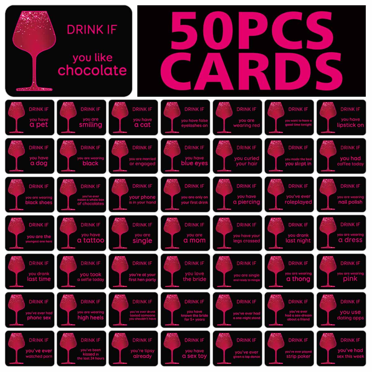 Party Games Bridal Shower - 50 szt. Kart do gry z