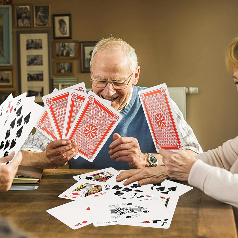 Duże karty do gry Jumbo 2x wię – Party Games Juegos De Mesa recenzja i cena